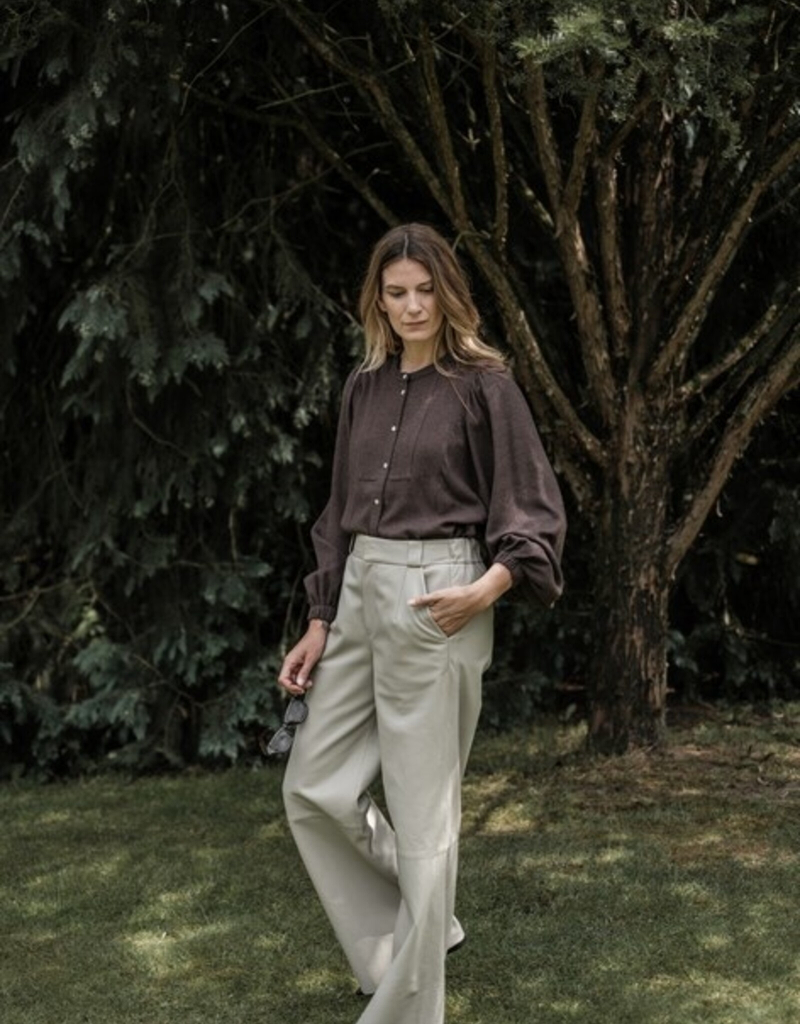 Ruby Tuesday Ide long pleated blouse OXBLOOD RED