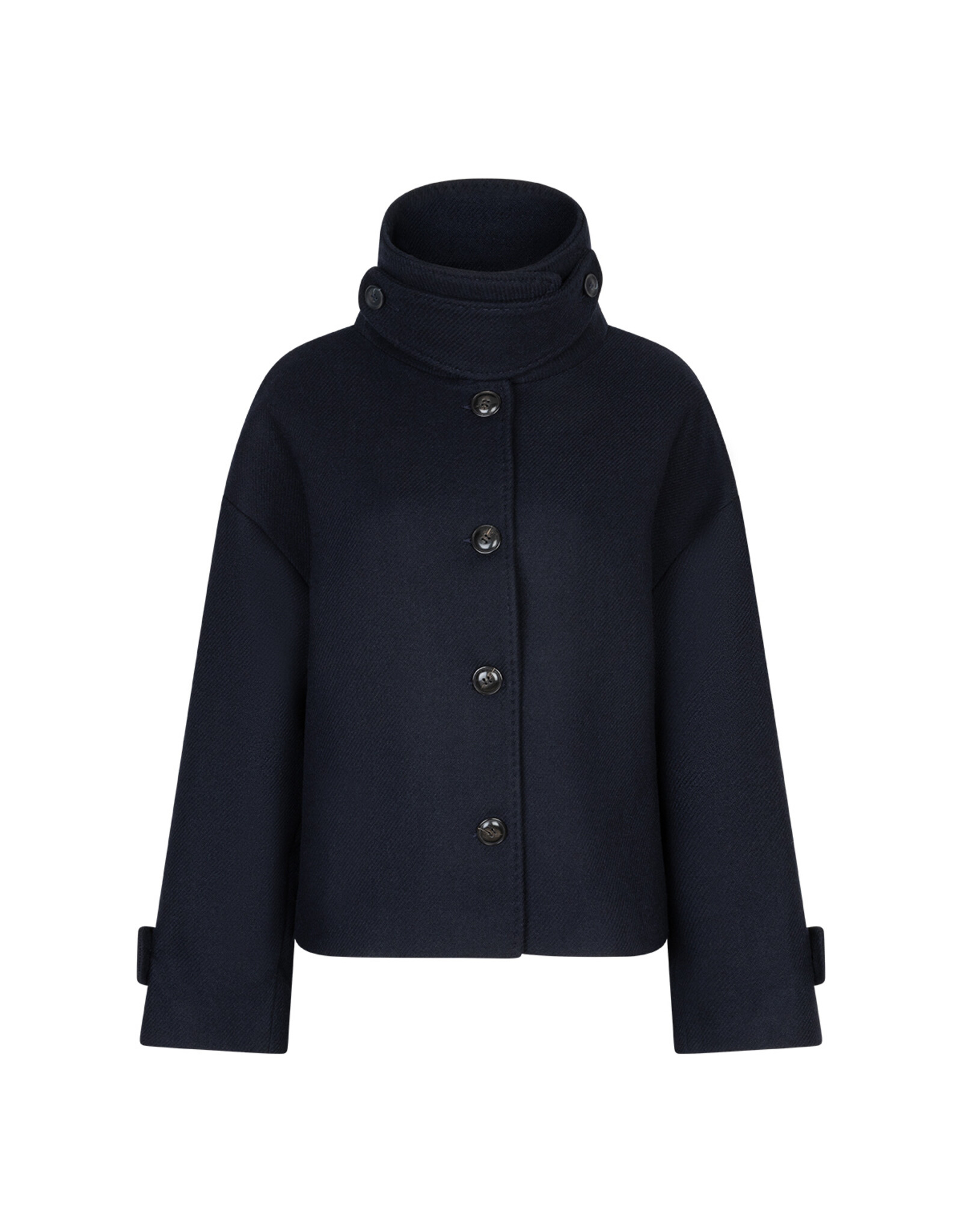 Ruby Tuesday Mari short boxy woolen jacket w collar NIGHT BLUE