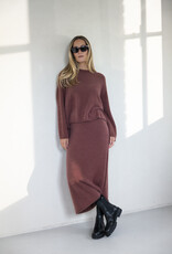 Ruby Tuesday Vilette fluffy knitted maxi skirt AUBURN