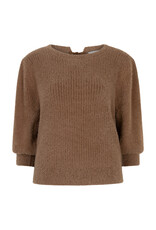 Ruby Tuesday Vikka half sleeves fluffy knitted top Mocca