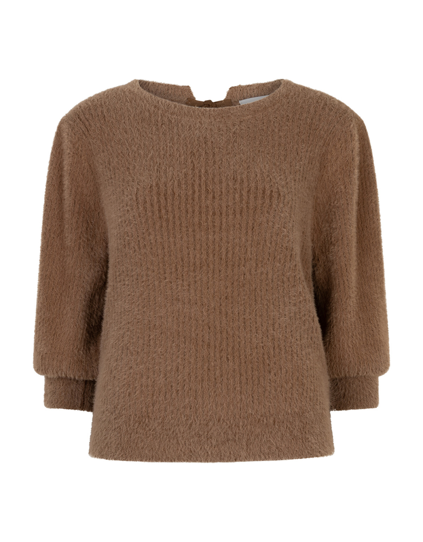Ruby Tuesday Vikka half sleeves fluffy knitted top Mocca