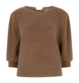 Ruby Tuesday Vikka half sleeves fluffy knitted top Mocca