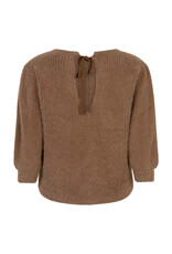Ruby Tuesday Vikka half sleeves fluffy knitted top Mocca