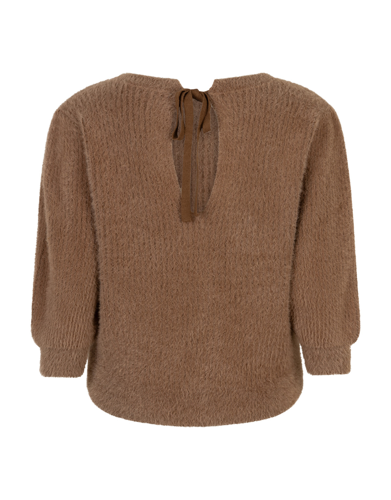 Ruby Tuesday Vikka half sleeves fluffy knitted top Mocca