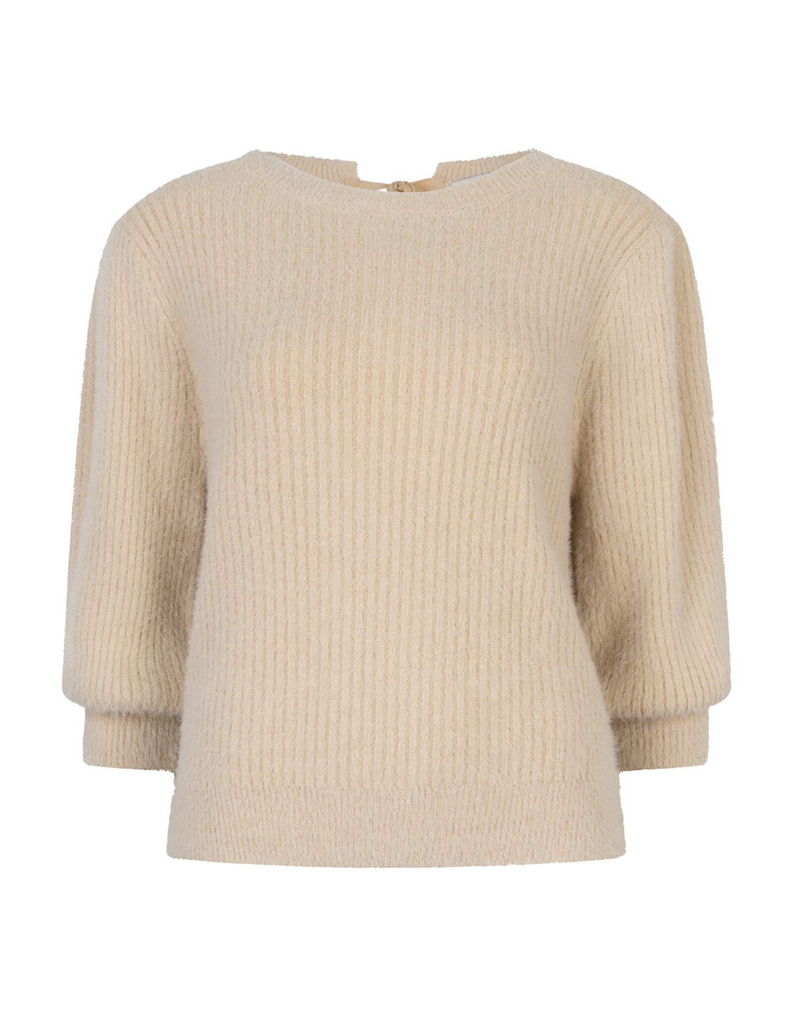 Ruby Tuesday Vikka half sleeves fluffy knitted top Sand