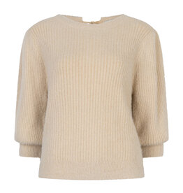 Ruby Tuesday Vikka half sleeves fluffy knitted top Sand