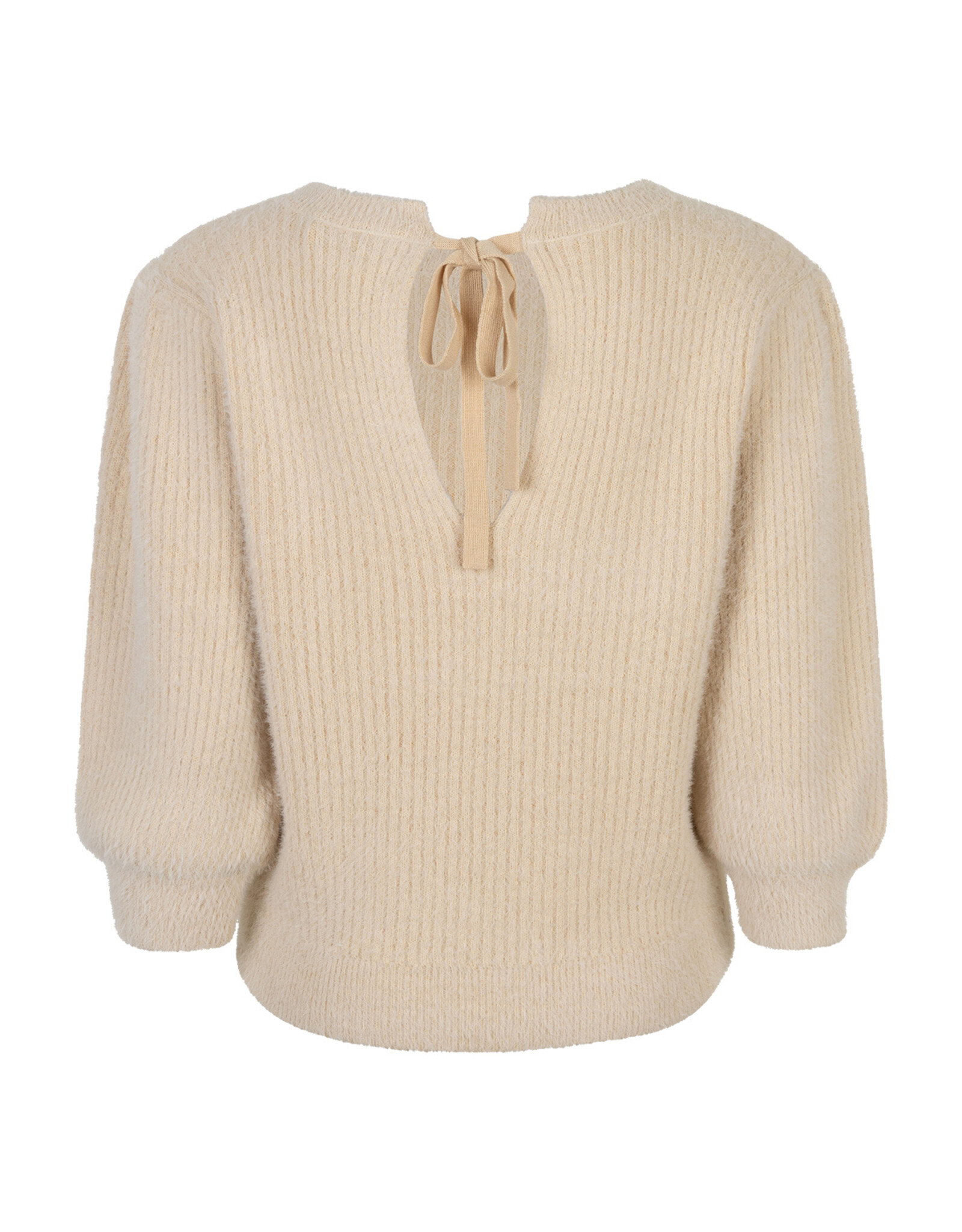 Ruby Tuesday Vikka half sleeves fluffy knitted top Sand