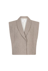 Ruby Tuesday Chava woolen scarf collar gilet TAUPE MELANGE