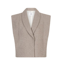 Ruby Tuesday Chava woolen scarf collar gilet TAUPE MELANGE