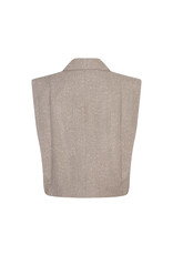 Ruby Tuesday Chava woolen scarf collar gilet TAUPE MELANGE