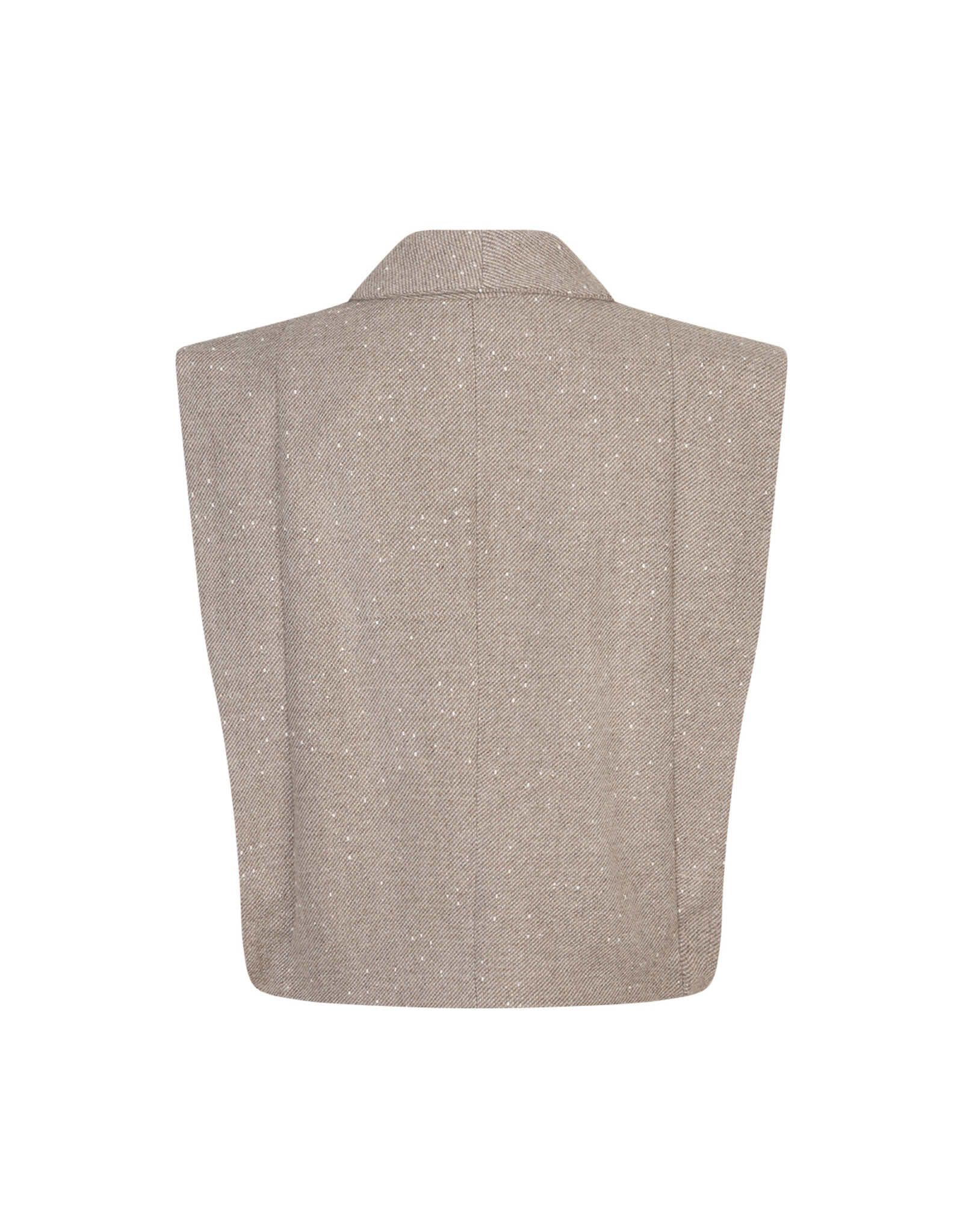 Ruby Tuesday Chava woolen scarf collar gilet TAUPE MELANGE