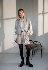 Ruby Tuesday Chava woolen scarf collar gilet TAUPE MELANGE