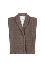 Ruby Tuesday Cedric scarf collar wool gilet Brown melange