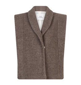 Ruby Tuesday Cedric scarf collar wool gilet Brown melange