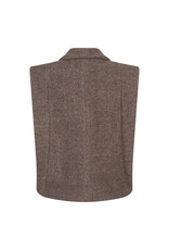 Ruby Tuesday Cedric scarf collar wool gilet Brown melange