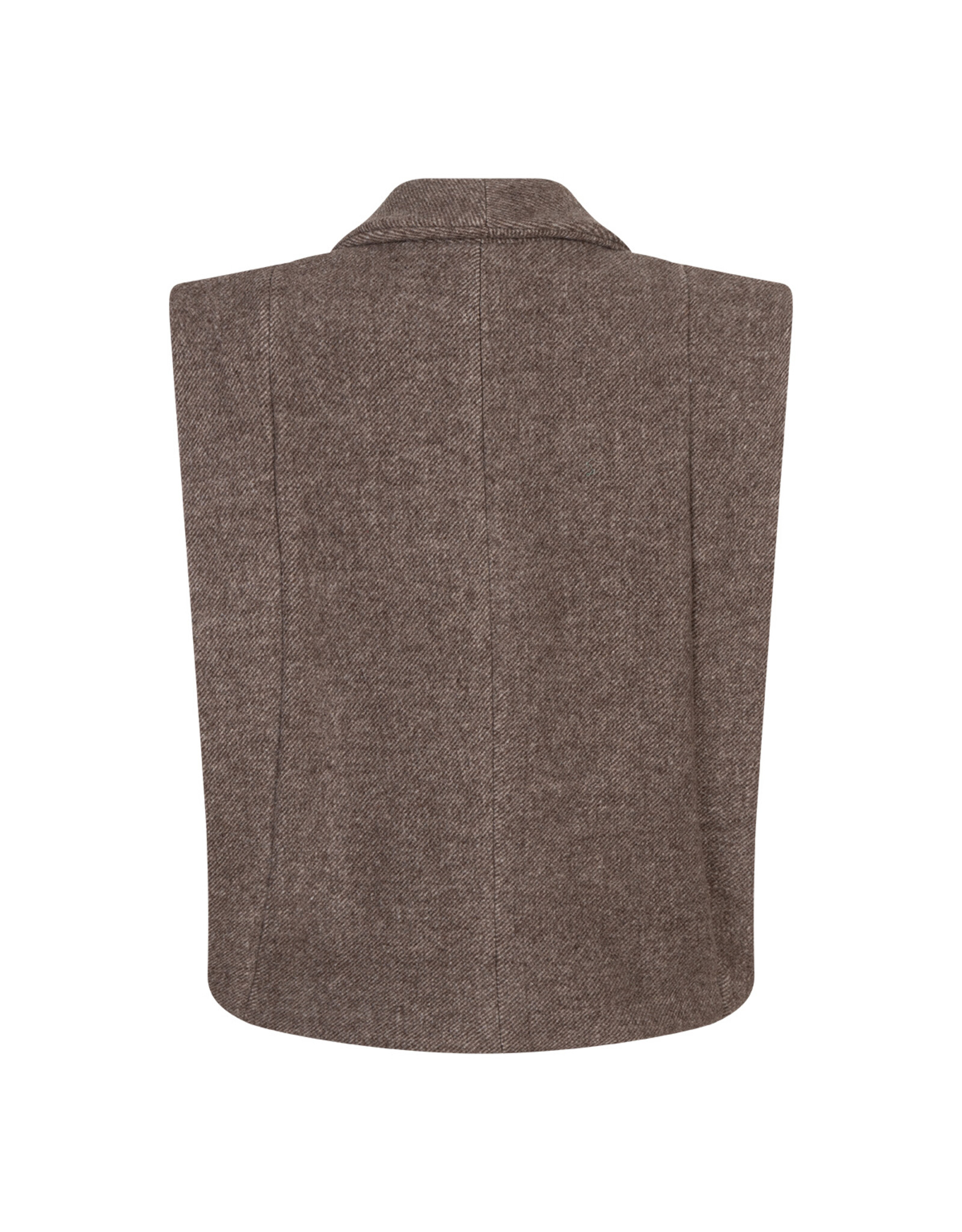 Ruby Tuesday Cedric scarf collar wool gilet Brown melange