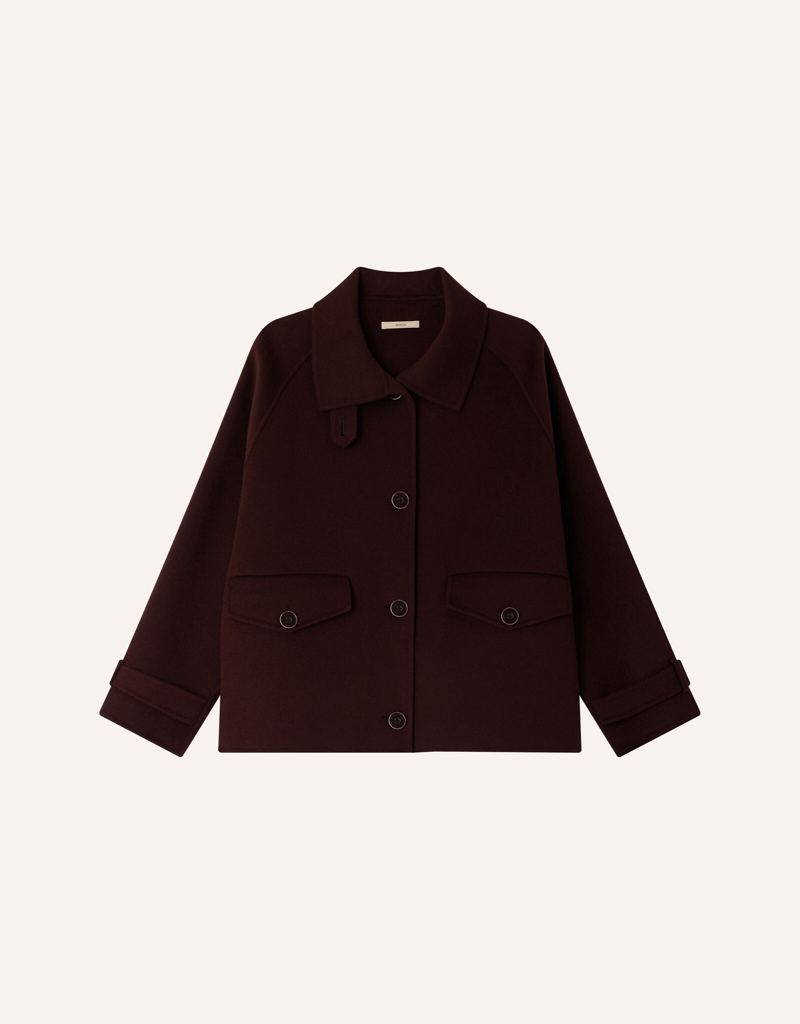 Sessun VALLEY NEVADO Short wool coat Espresso