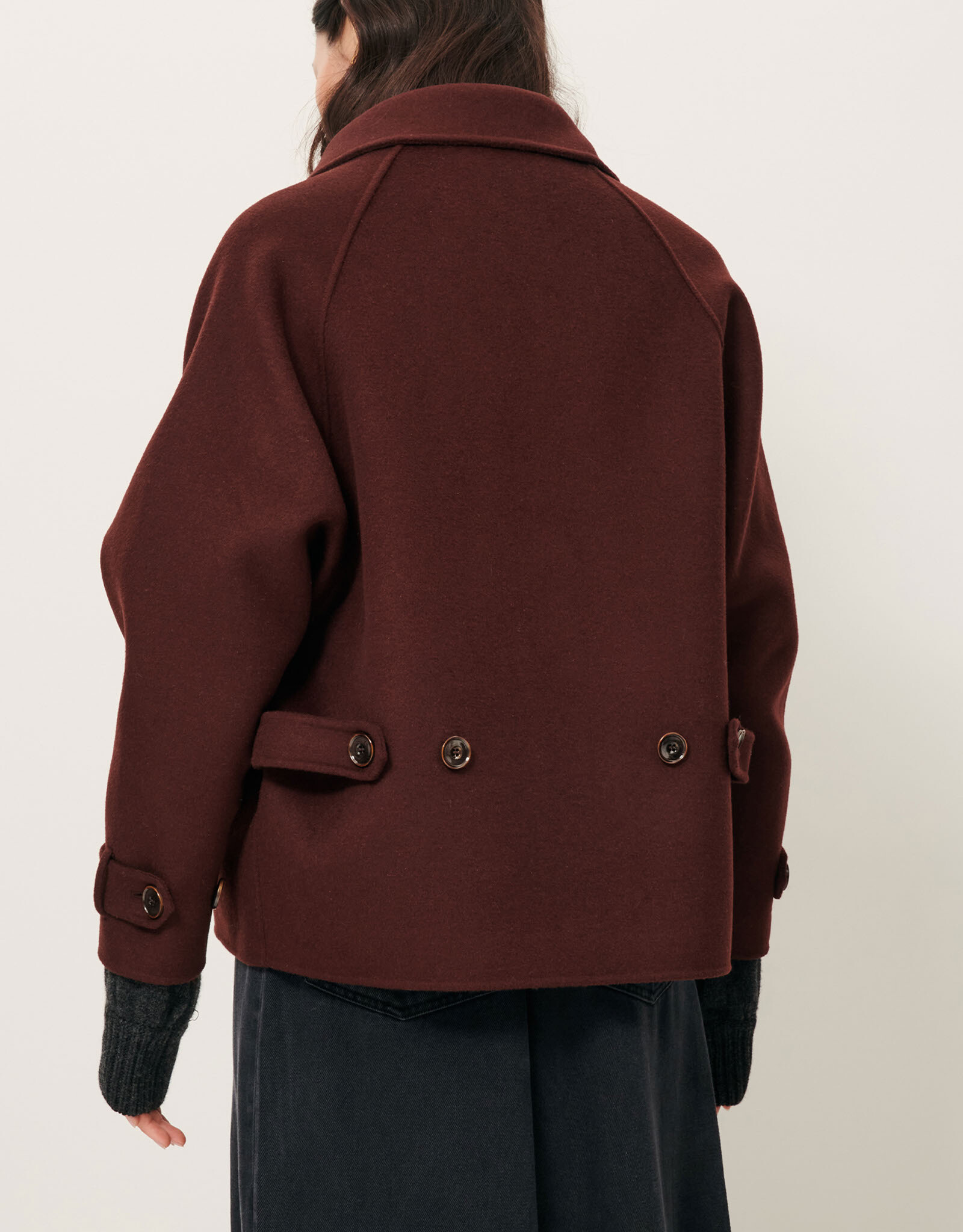 Sessun VALLEY NEVADO Short wool coat Espresso