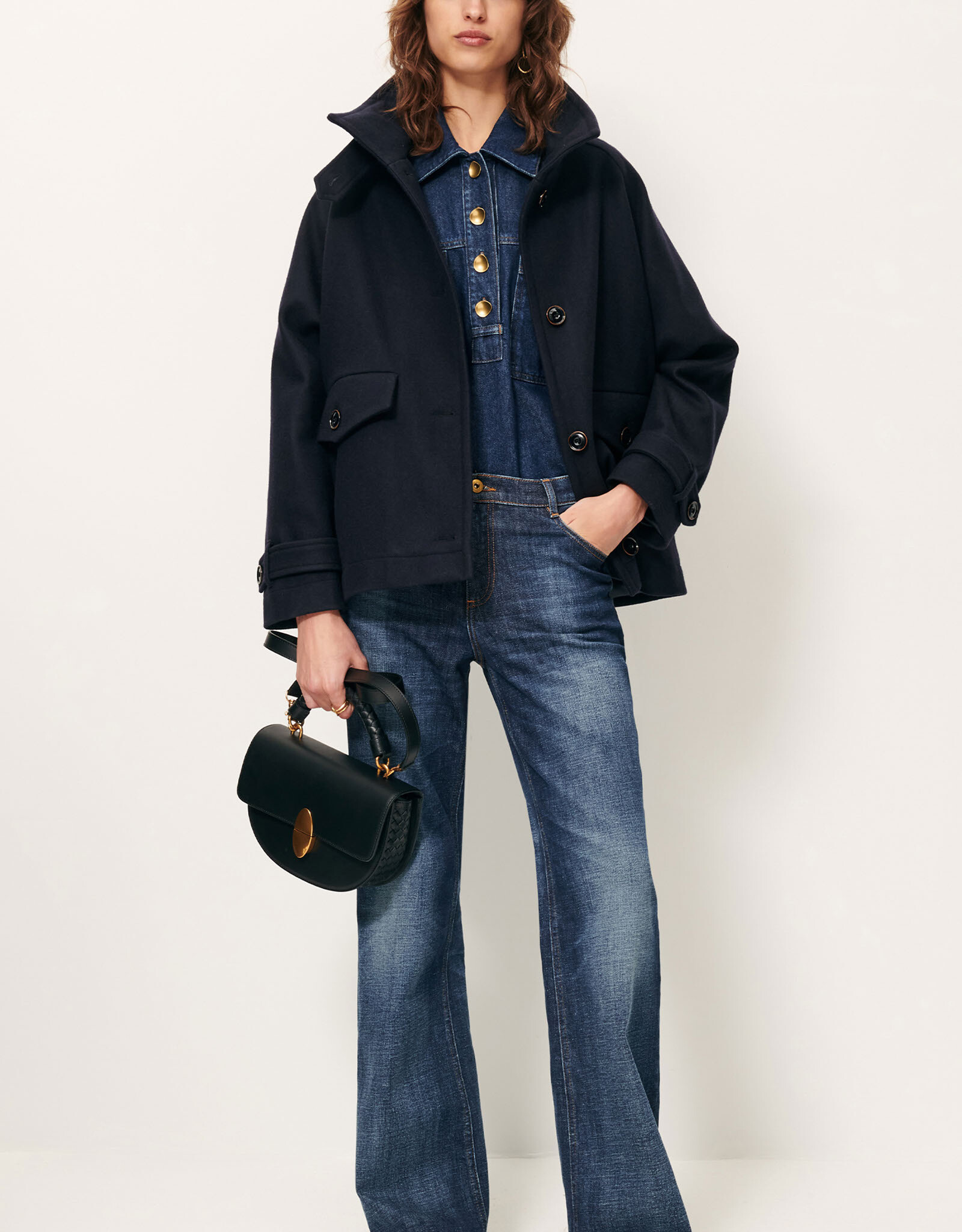 Sessun LEE WOOLY Jacket-style coat Navy