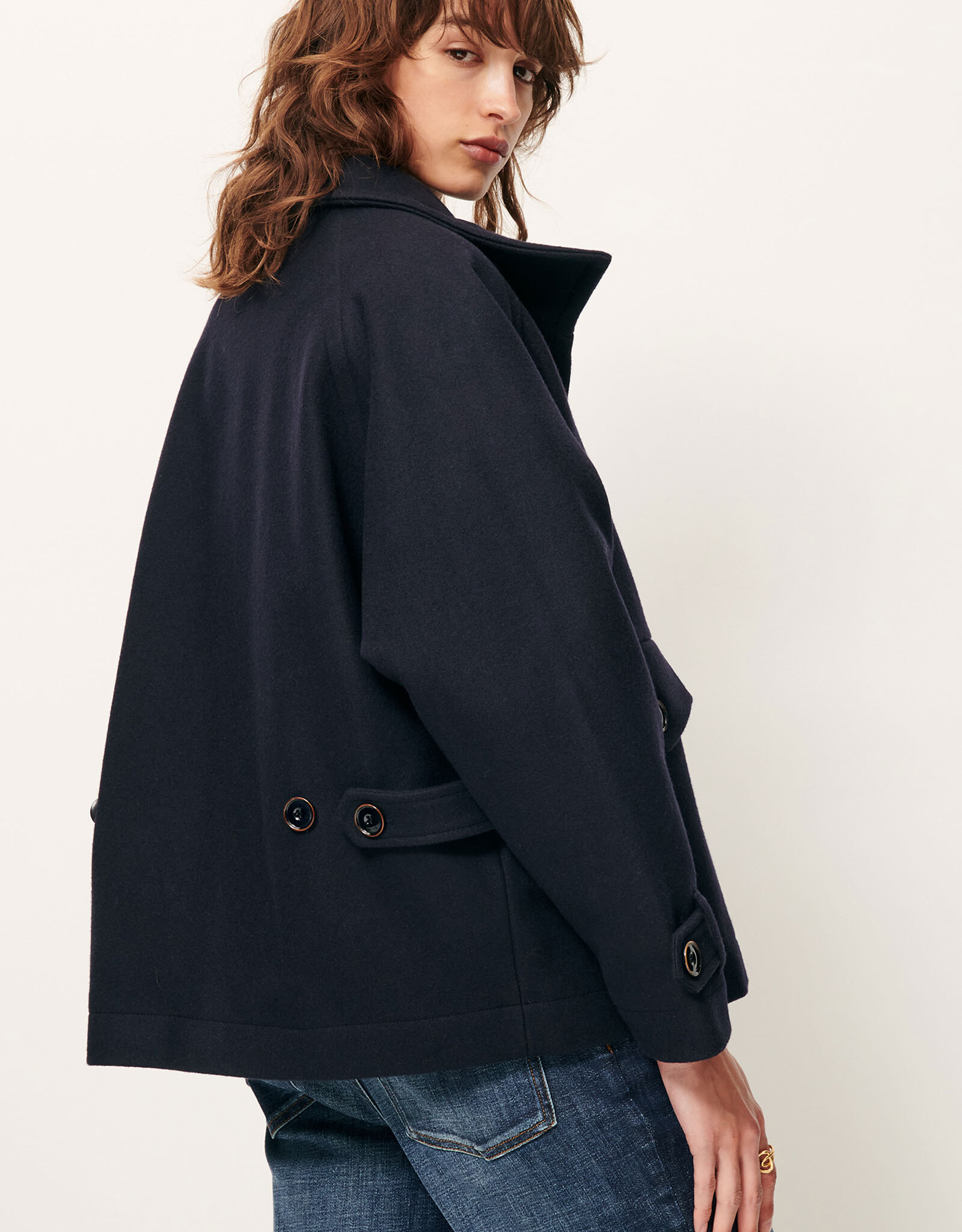 Sessun LEE WOOLY Jacket-style coat Navy