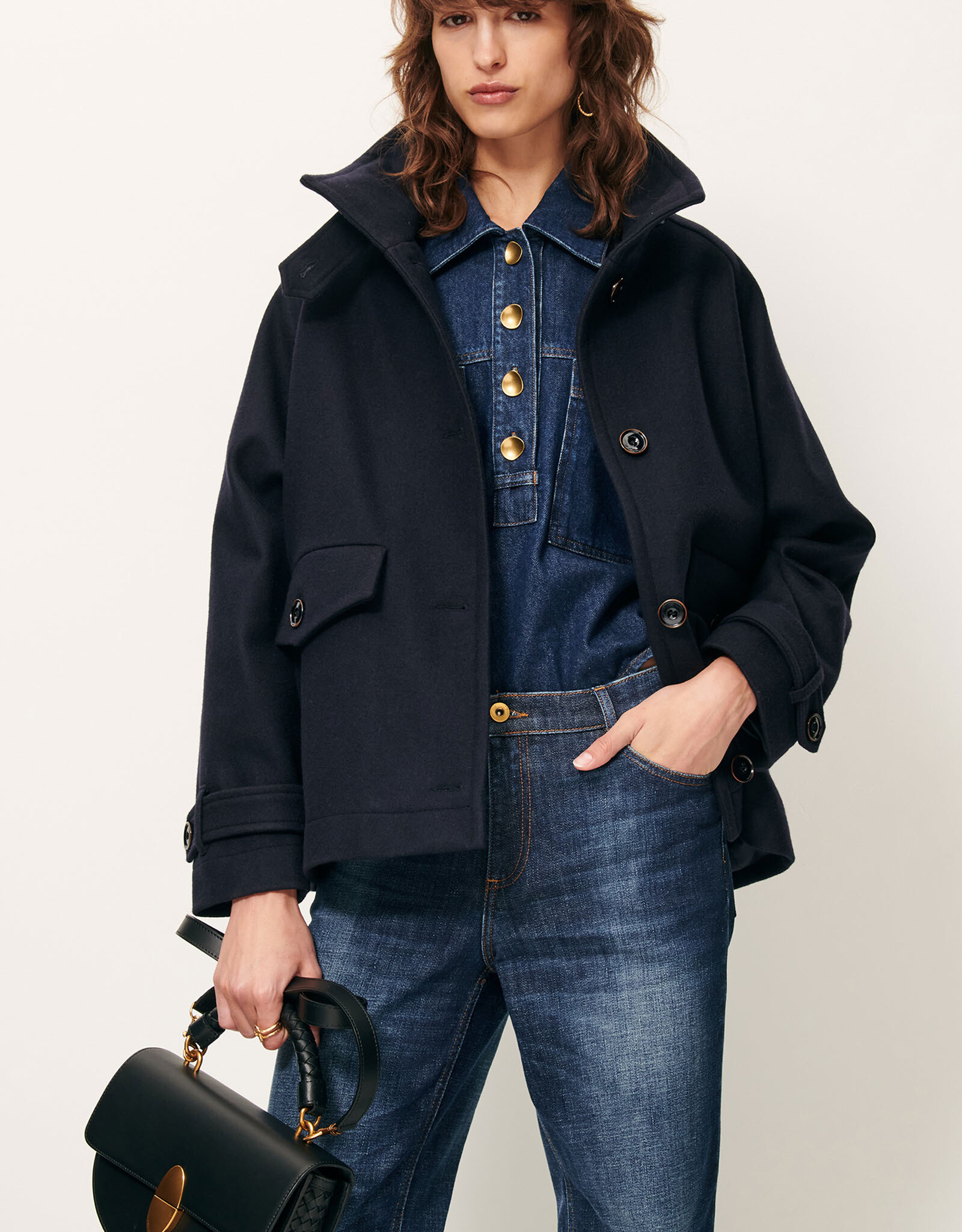 Sessun LEE WOOLY Jacket-style coat Navy