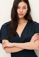 Sessun GALAYA Long dress with buttons Night Shadow