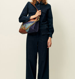 Sessun MANHATTAN Wide flared pants Denim Blue