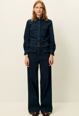 Sessun MANHATTAN Wide flared pants Denim Blue