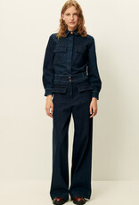 Sessun MANHATTAN Wide flared pants Denim Blue