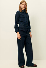 Sessun MANHATTAN Wide flared pants Denim Blue