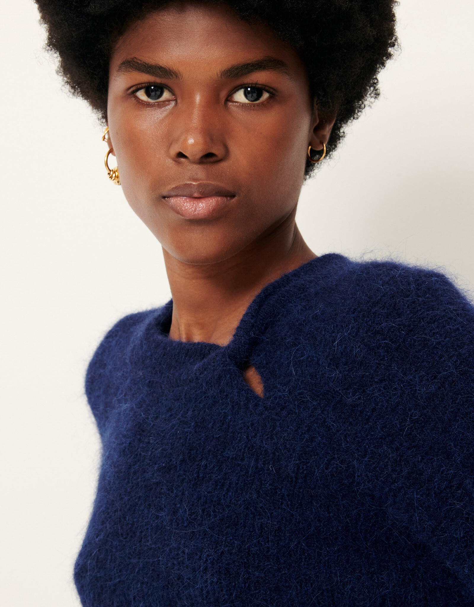 Sessun TWIST BLUES Twisted collar sweater Queen Blue