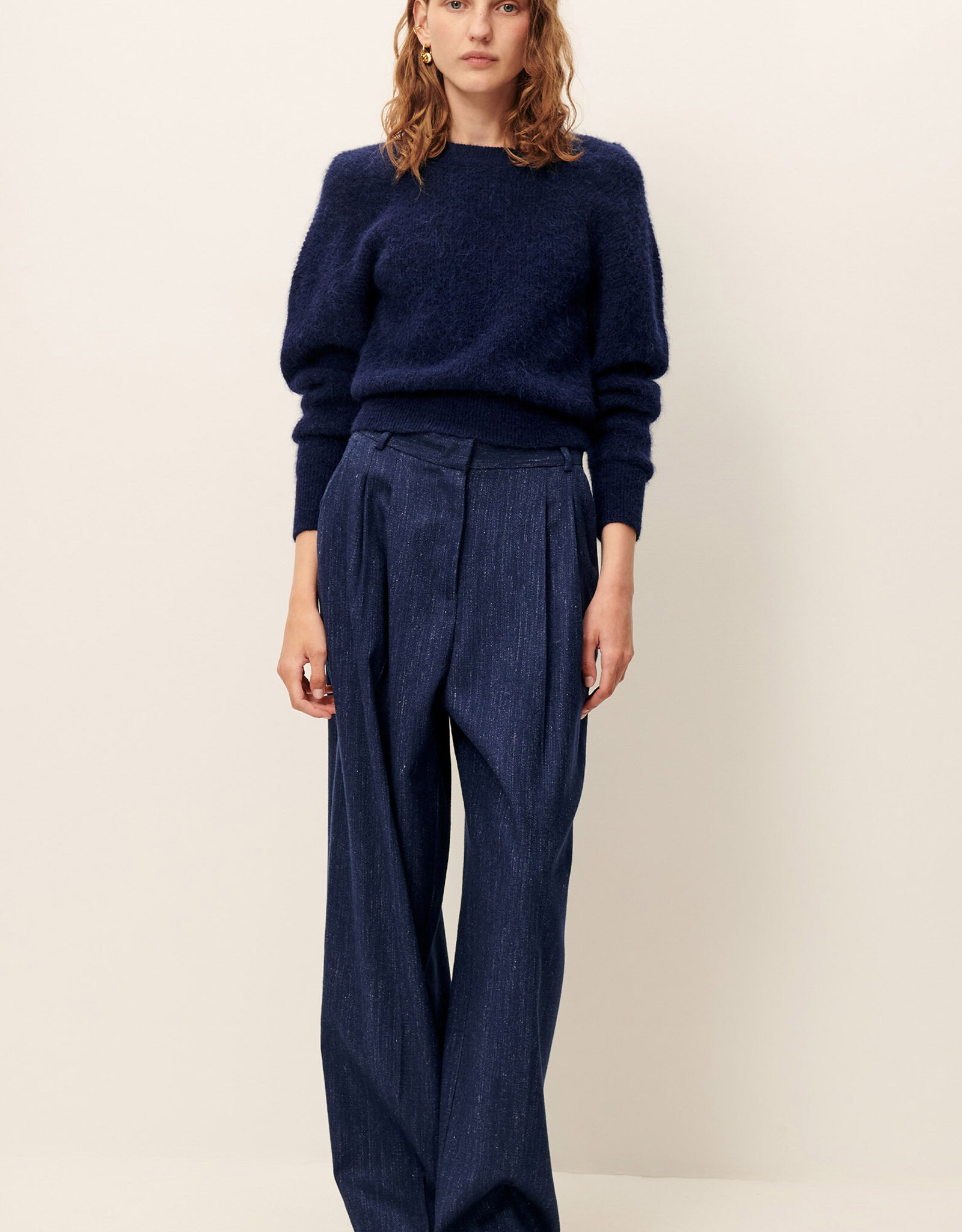 Sessun TWIST BLUES Twisted collar sweater Queen Blue