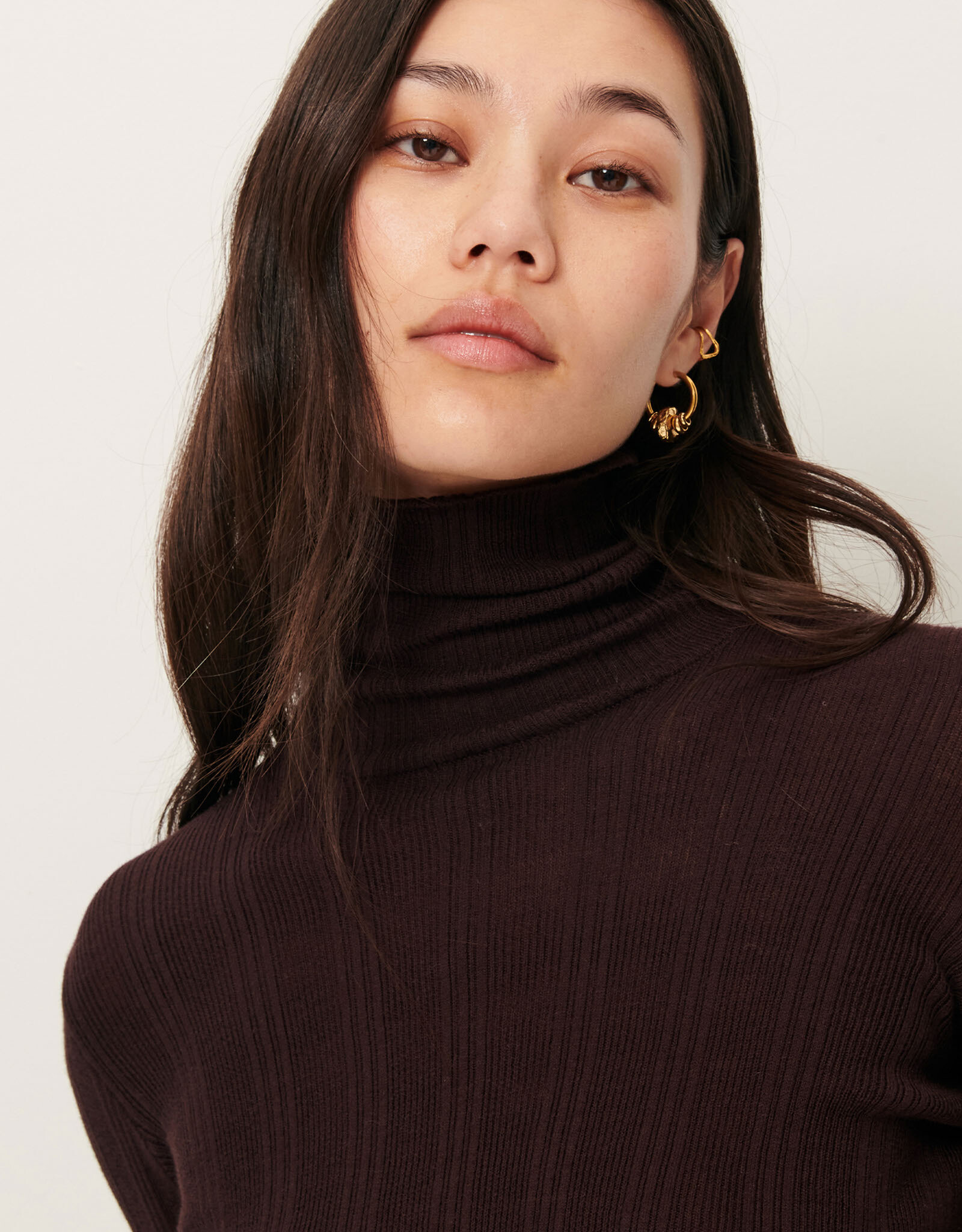 Sessun NORTE Fitted turtleneck sweater Ganache