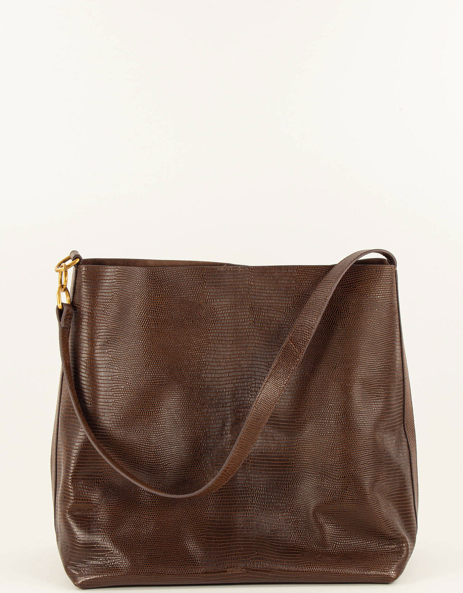 Sessun VITA MIA E Large leather bag Browny lézard
