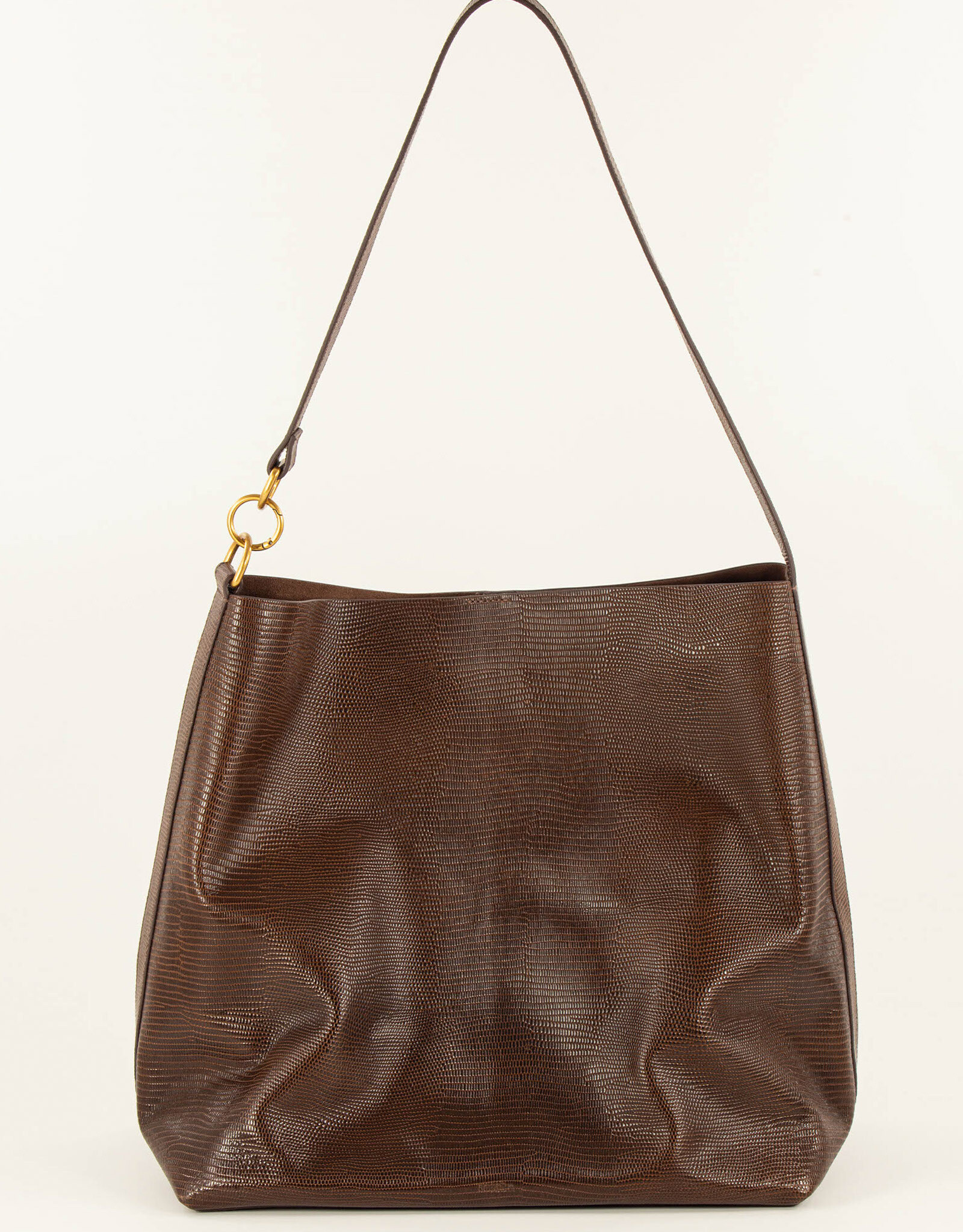 Sessun VITA MIA E Large leather bag Browny lézard