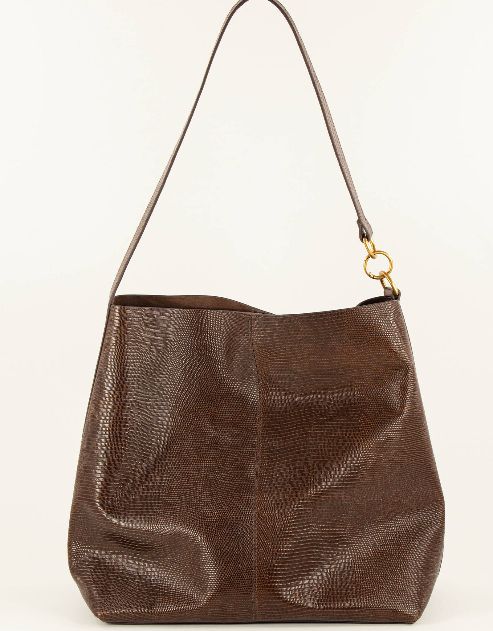 Sessun VITA MIA E Large leather bag Browny lézard