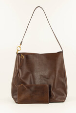 Sessun VITA MIA E Large leather bag Browny lézard