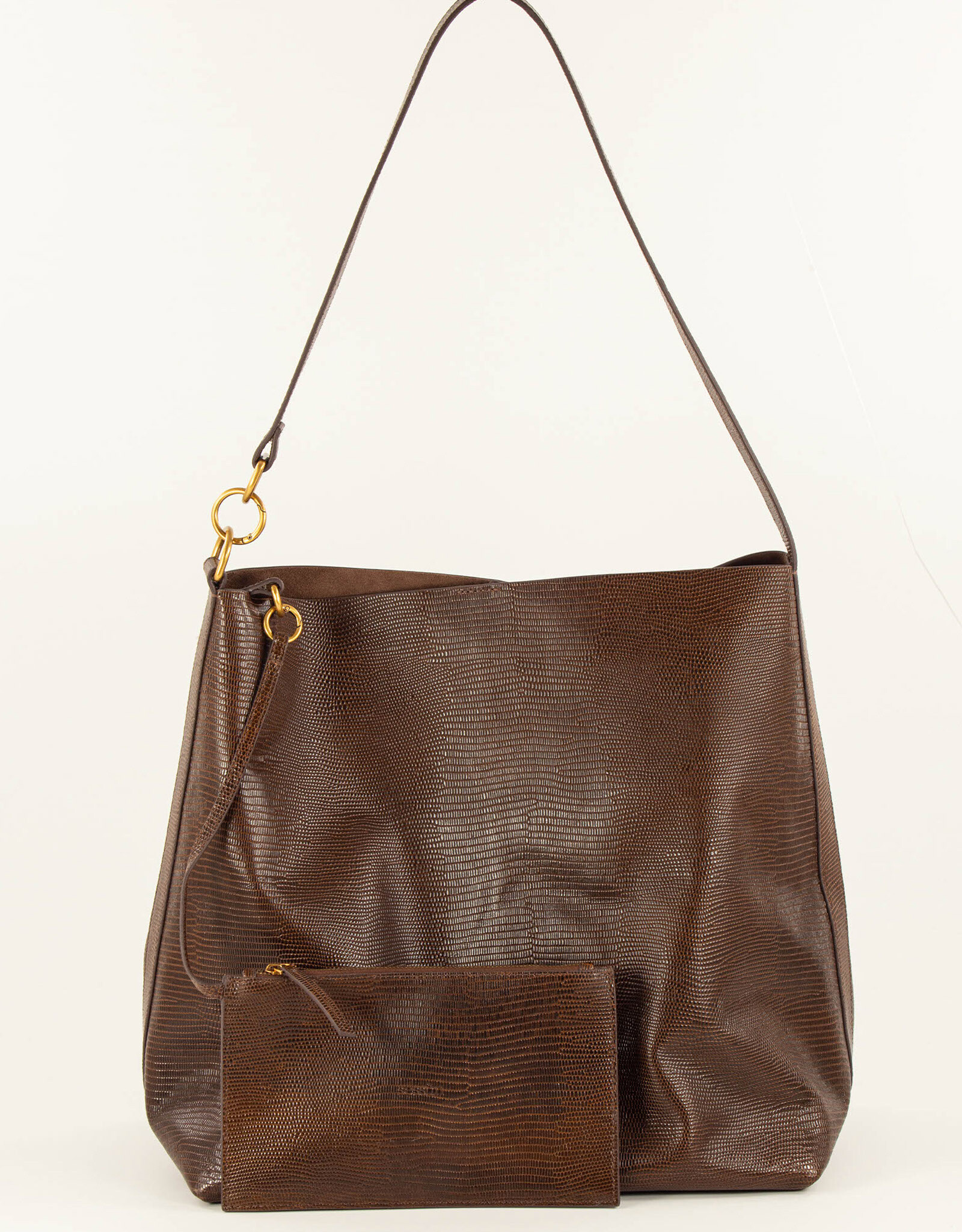 Sessun VITA MIA E Large leather bag Browny lézard