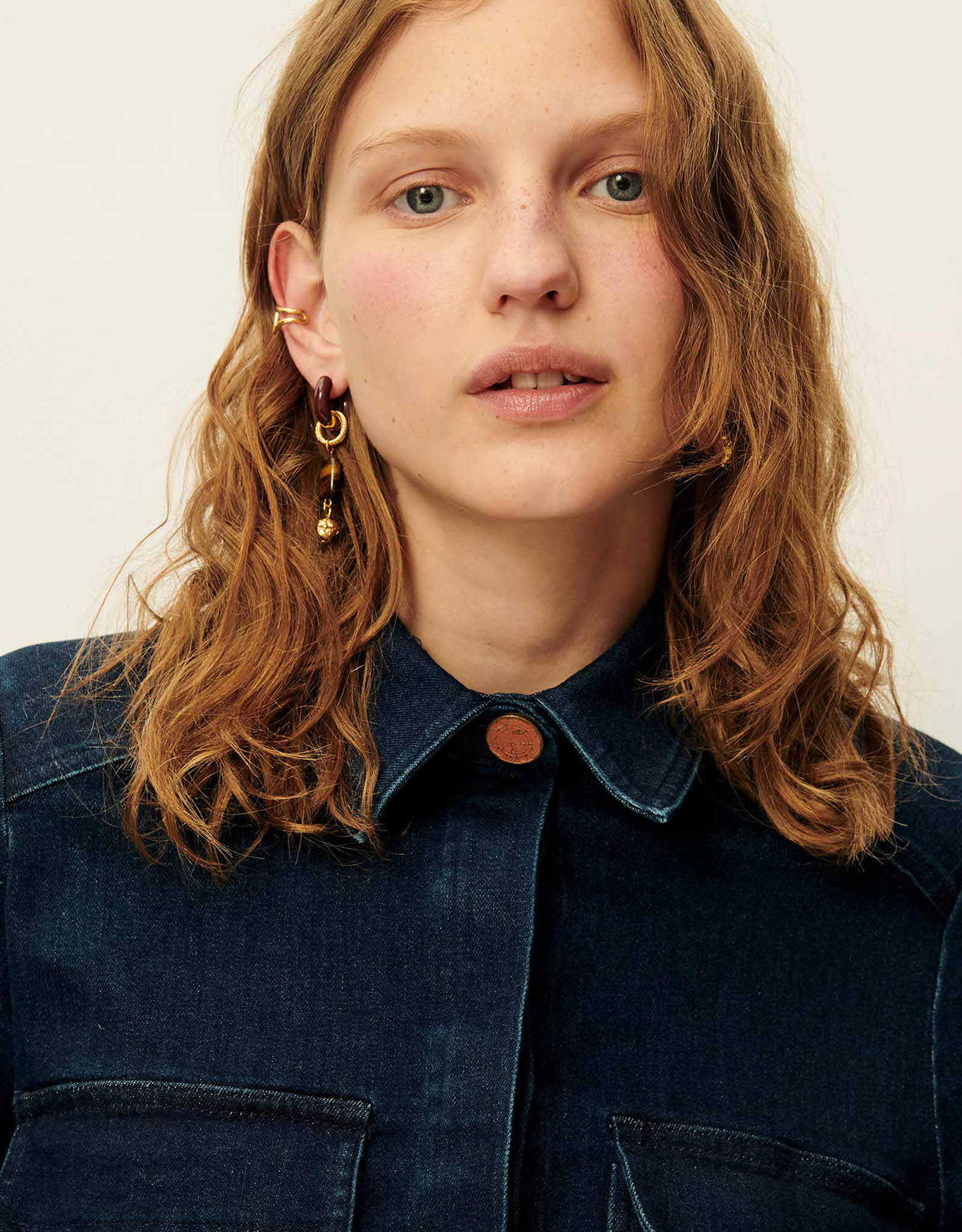 Sessun GUGGEN Patched pockets shirt GUGGEN-Denim Blue