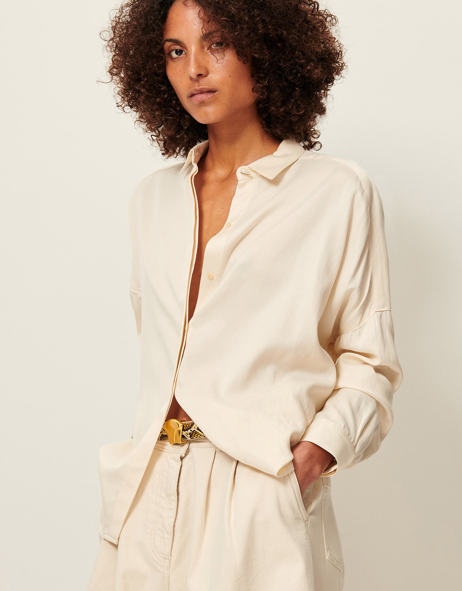 Sessun LADY D Wide shirt Fleur de Sel AW25