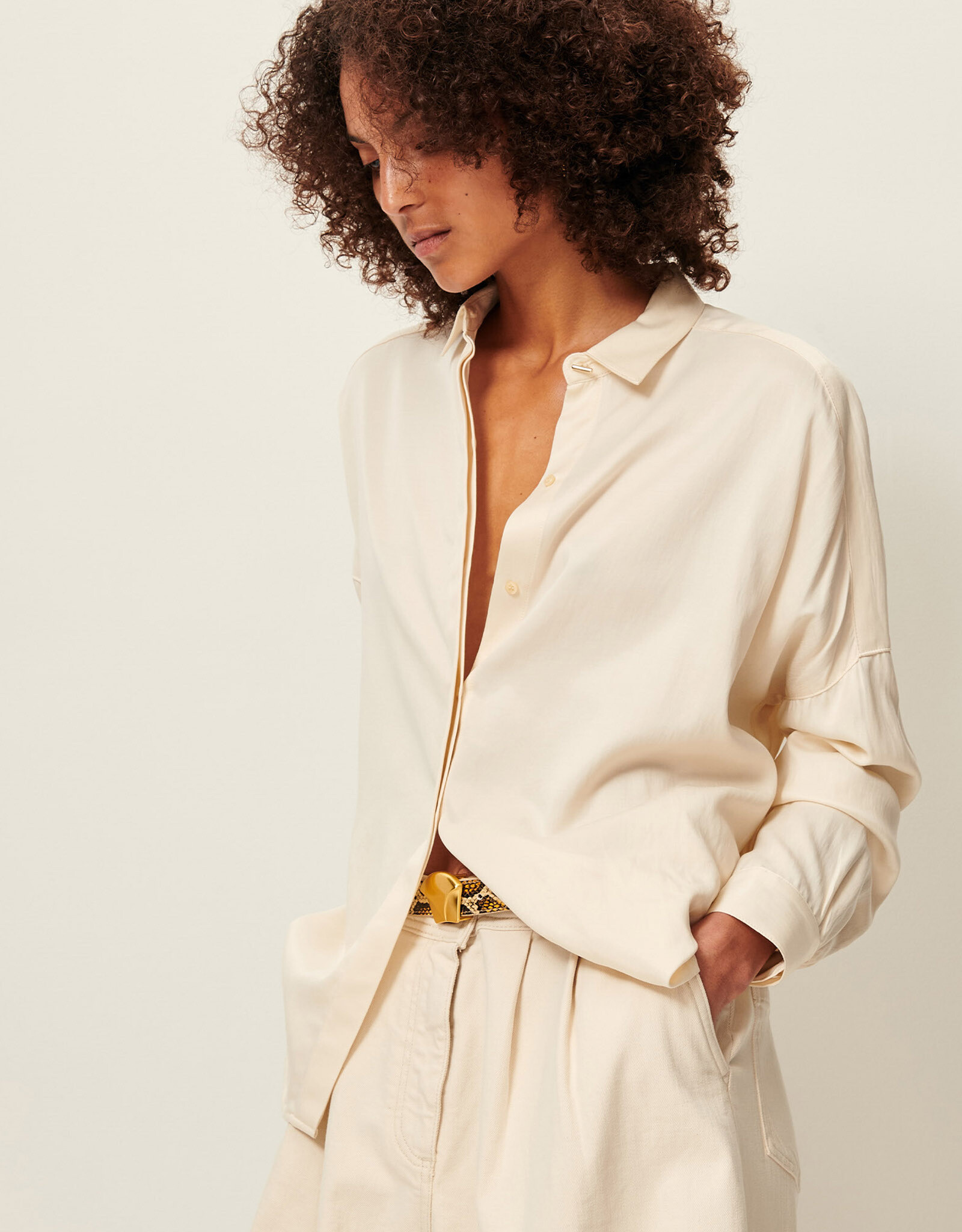 Sessun LADY D Wide shirt Fleur de Sel AW25