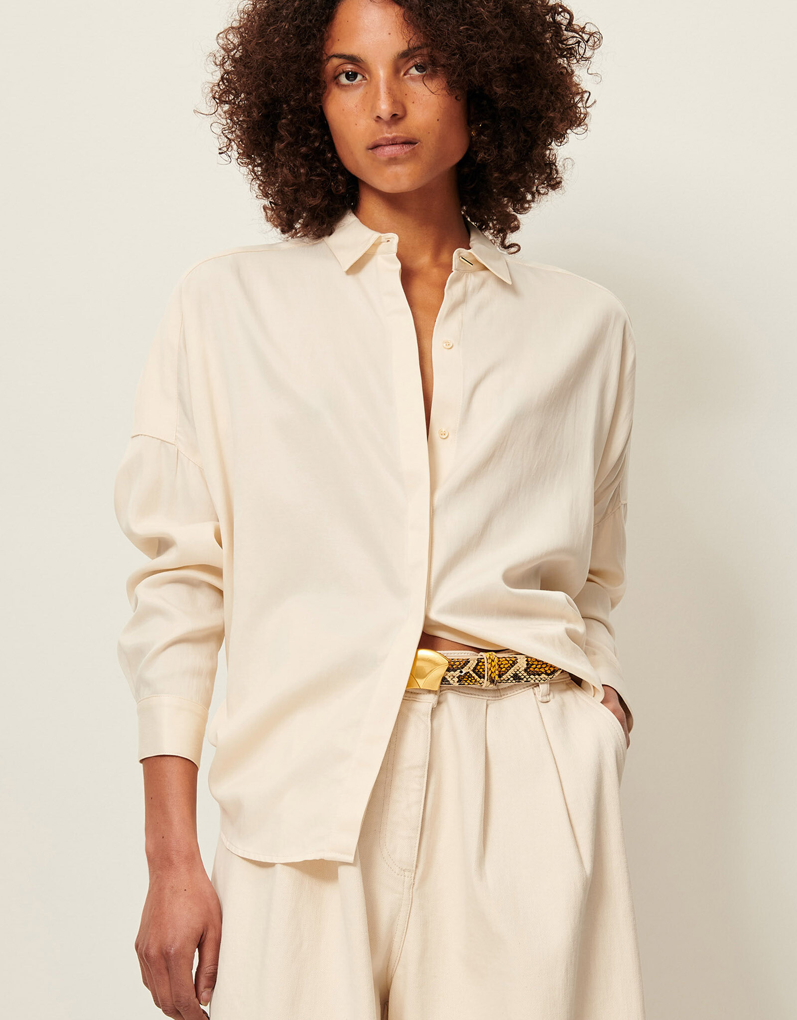 Sessun LADY D Wide shirt Fleur de Sel AW25