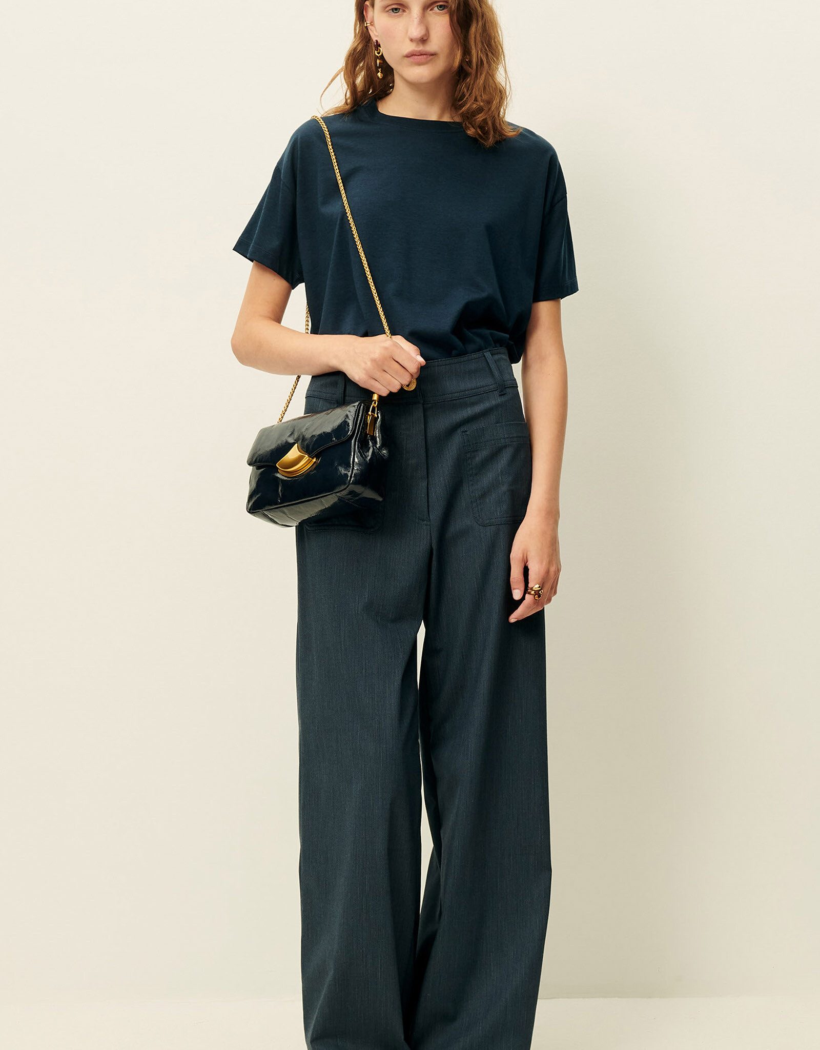 Sessun TOO Short sleeve wide T-shirt Night Shadow