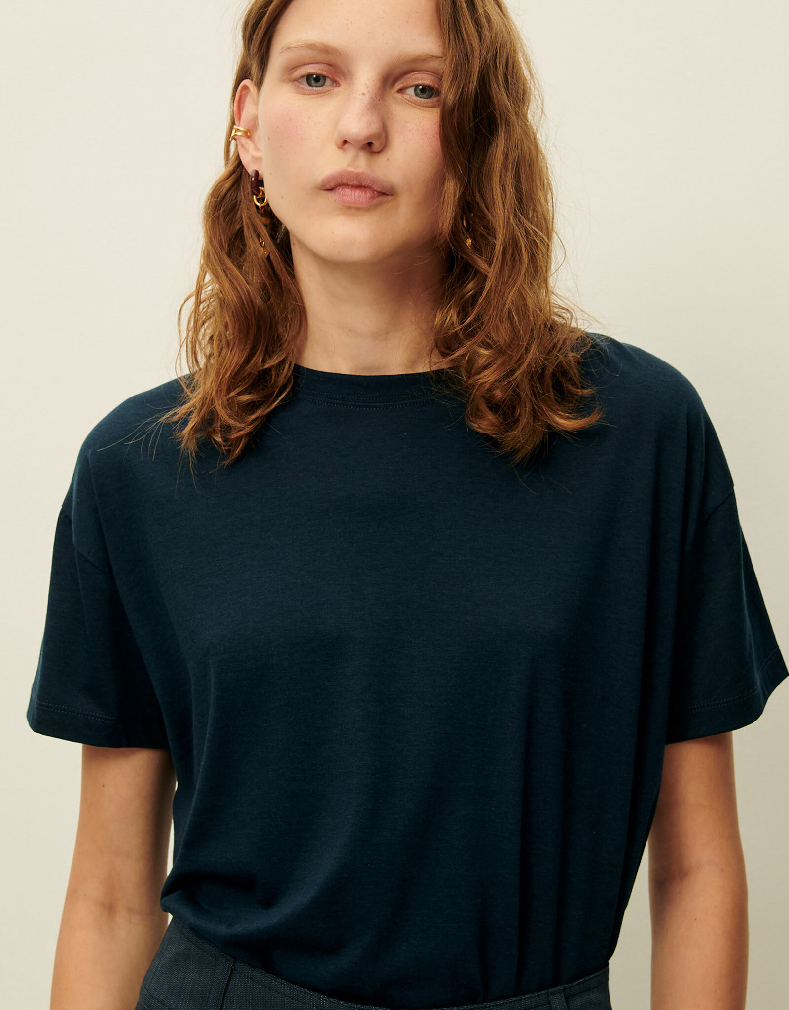 Sessun TOO Short sleeve wide T-shirt Night Shadow