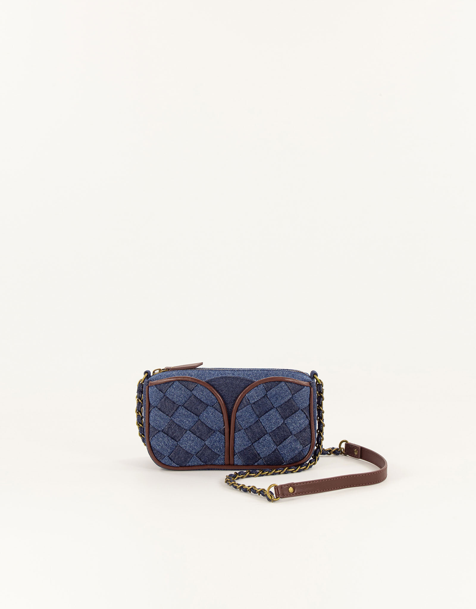 Sessun DIVINOU BRAIDED Denim braided small bag Denim Blue