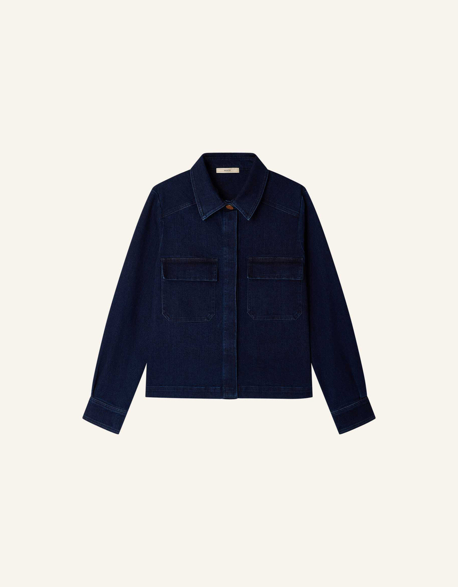 Sessun GUGGEN Patched pockets shirt Denim Blue AW25
