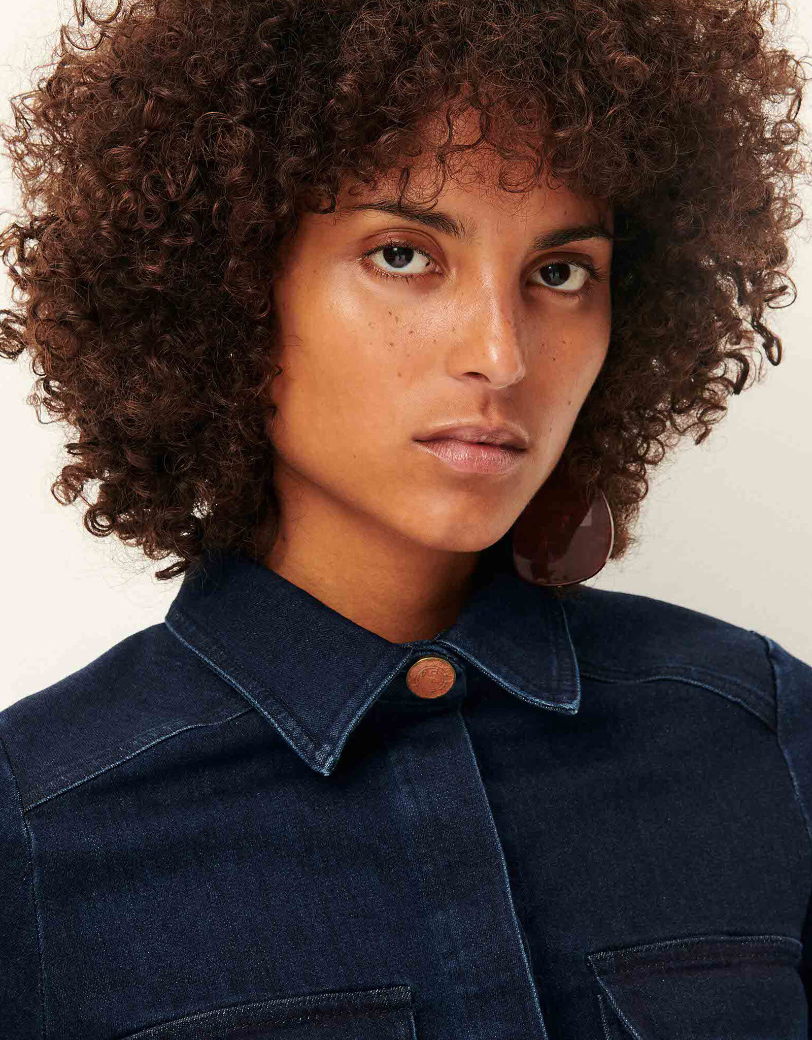 Sessun GUGGEN Patched pockets shirt Denim Blue AW25