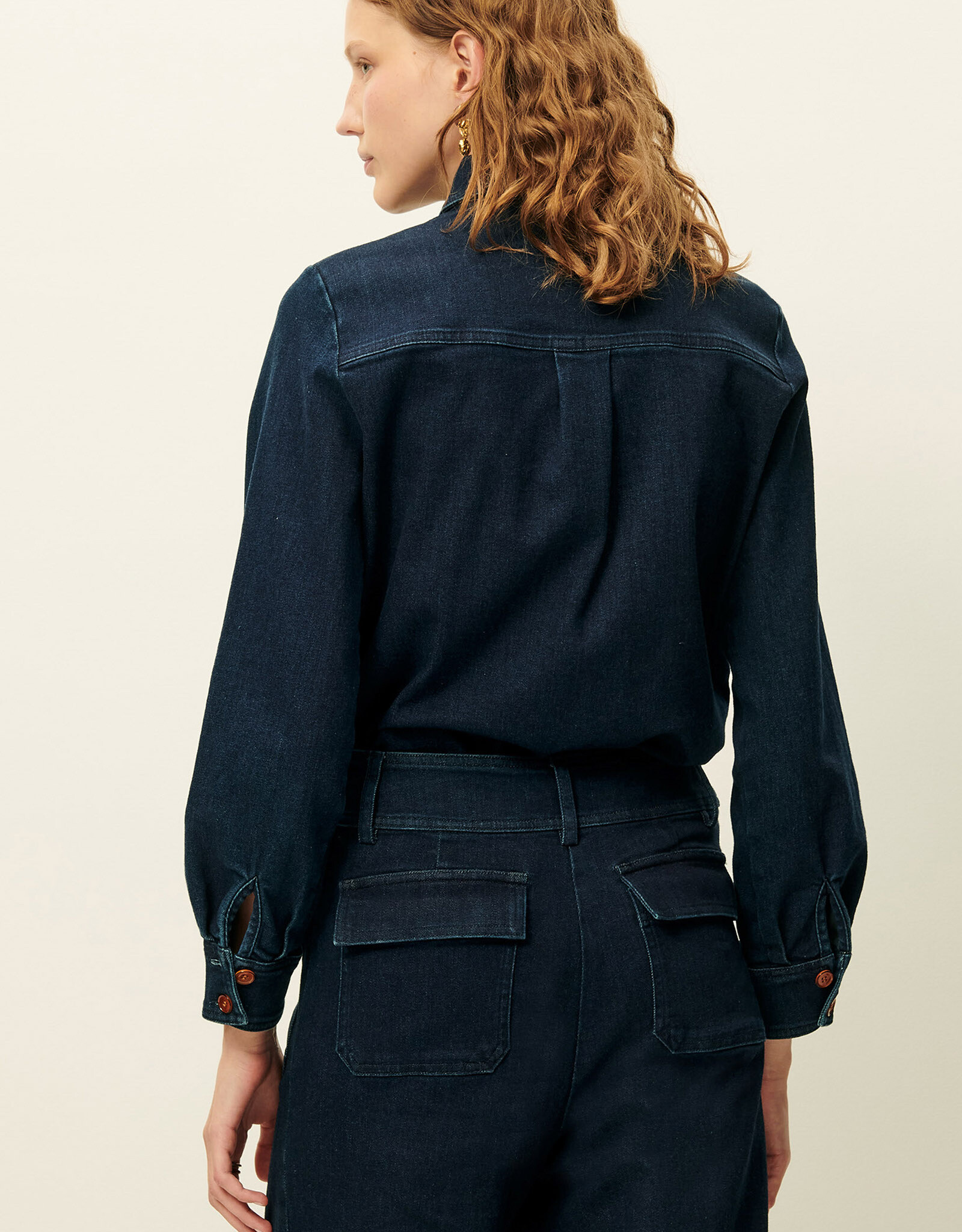 Sessun GUGGEN Patched pockets shirt Denim Blue AW25