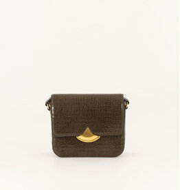 Sessun DIVILUZ E Printed lizard box bag Croco Lichen