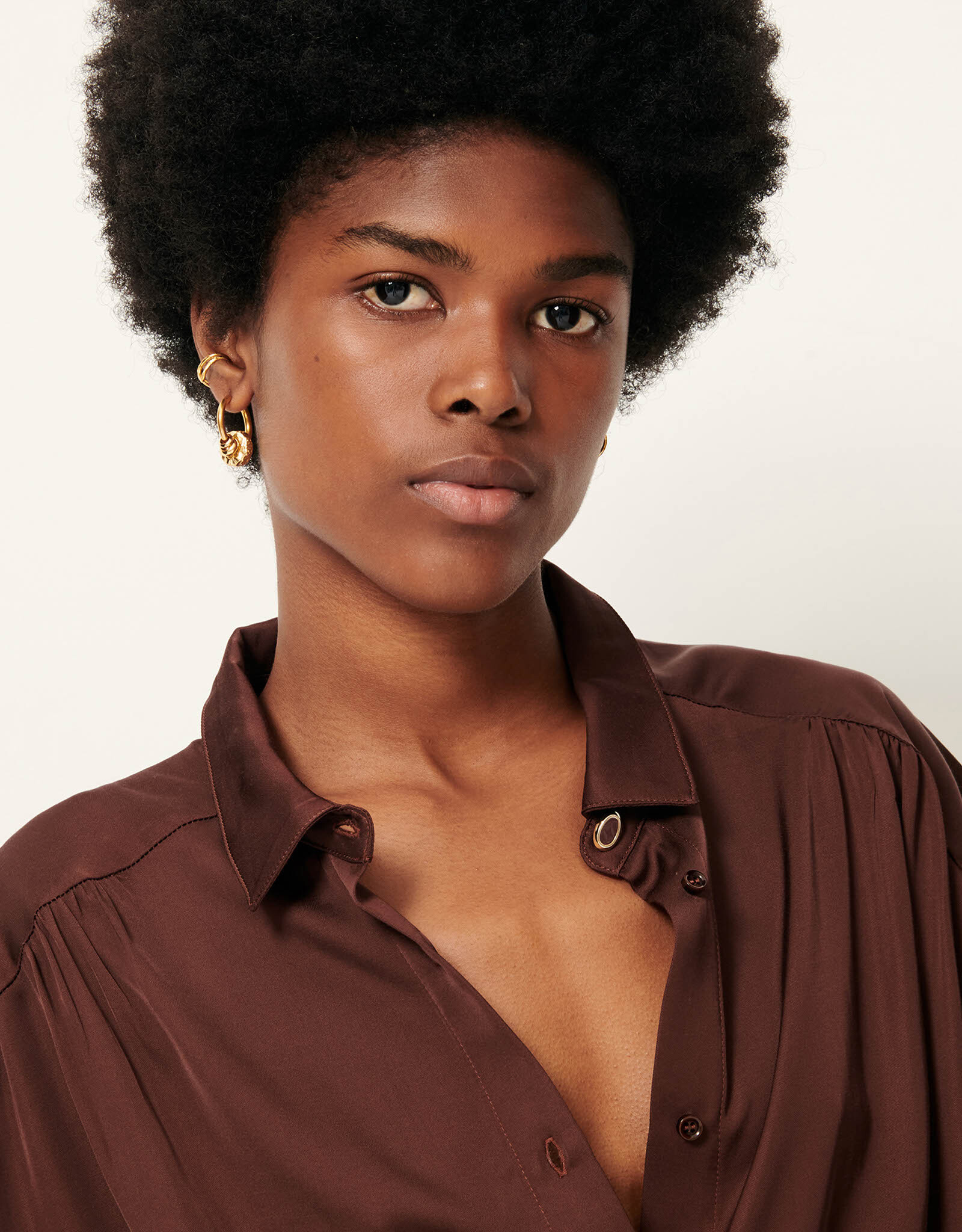 Sessun ALFASSA NIGHT Tied blouse Moka